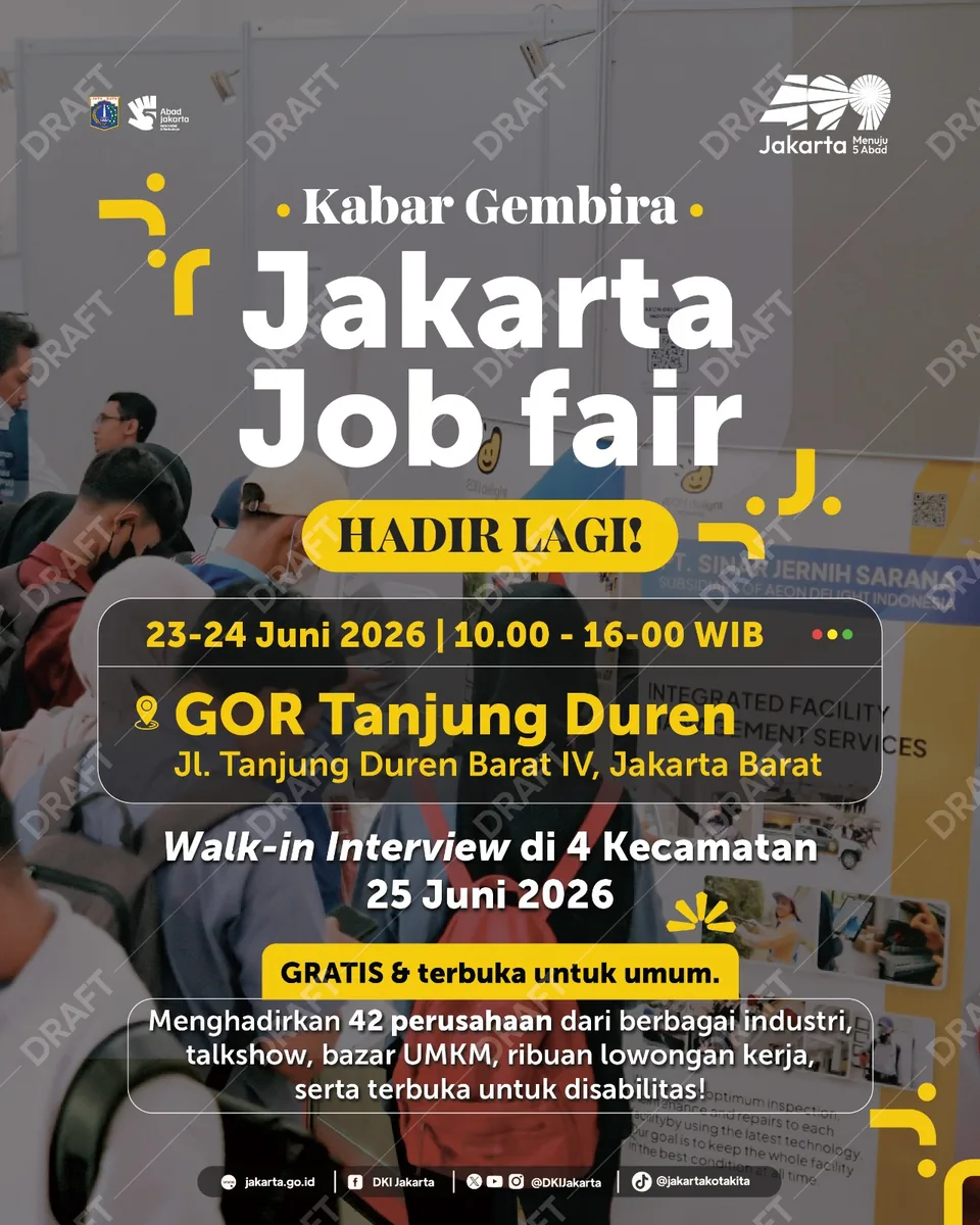Job Fair Provinsi Sulawesi Barat 2026 (Suku Dinas TKTE Wilayah Provinsi Sulawesi Barat Barat) : 23-24 Juni 2026