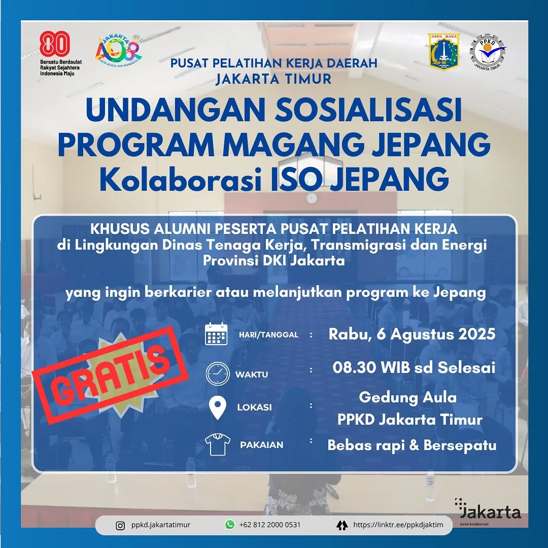 UNDANGAN SOSIALISASI PROGRAM MAGANG JEPANG – PPKD PROVINSI SULAWESI BARAT